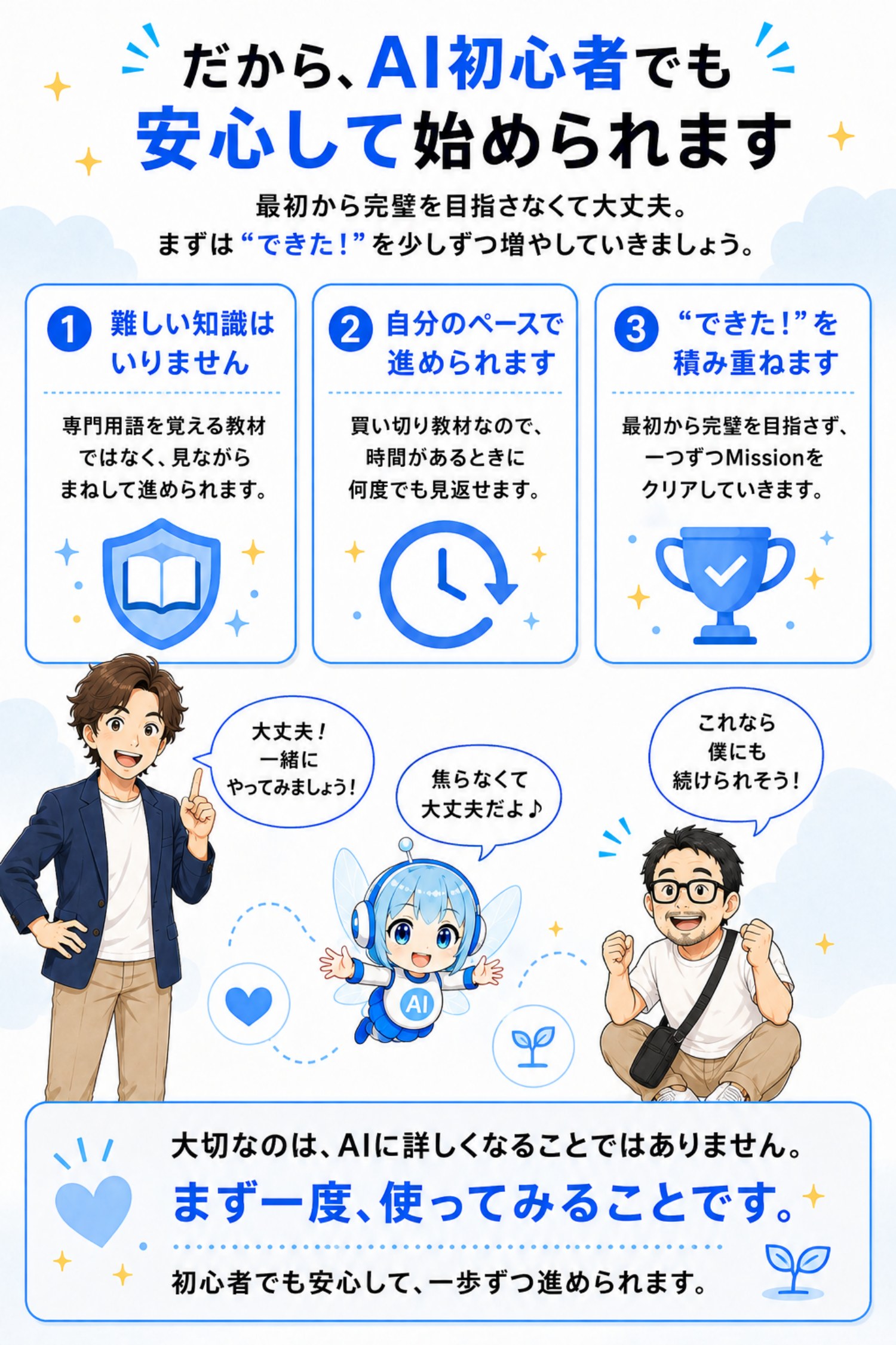 自分のペースで進められる買い切り教材です。